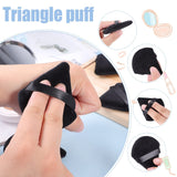 Six black and white triangle and round velour powder puffs by Pimoys arranged in a set, 2.76 inch makeup sponges - view 4